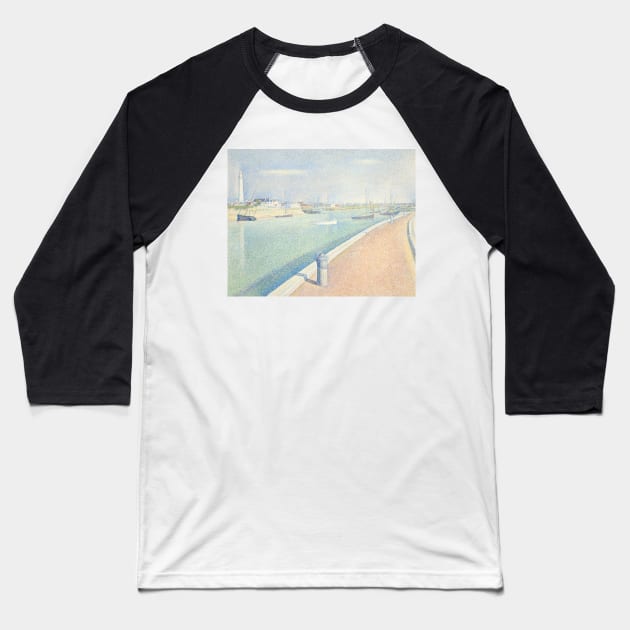 The Channel of Gravelines, Petit Fort Philippe by Georges-Pierre Seurat Baseball T-Shirt by Classic Art Stall